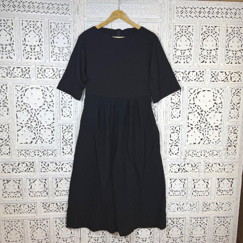 Kedem Sasson Black Wide Leg Jumpsuit Sz Medium Lagenlook Minimalist Capsule